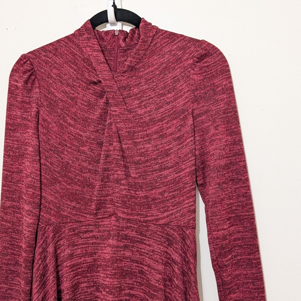 Julian Taylor Maroon Long Sleeve Dress - Picture 6 of 8